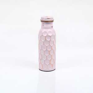 Botella de Agua de Cobre con Diseño de Panal de Abeja Rosa, Portátil para Viajes, con Tapa - Product Image 2