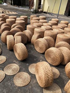 Thick Water Hyacinth Floor <b>Cushion</b> Handwoven Straw Pouf Ottoman Seat For Nursery Playroom Dorm Low Chair Rest - Product Image 5
