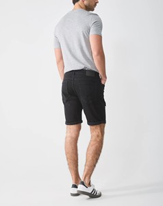 Pantalones Cortos de Mezclilla Negros para Hombre, de Pierna Recta, Rotos y Desgastados, de Algodón, Casuales, para Verano, de Cintura Media, con Dobladillo Reforzado, Transpirables, Estilo Urbano - Product Image 2