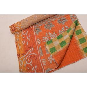 Colcha Kantha Gudri de Algodón Multicolor, Hecha a Mano, Reversible, para Cama, Decoración Étnica India para el Hogar - Product Image 4