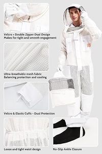 Combinaison d'apiculteur professionnelle à 3 couches, combinaison d'apiculteur ultra-ventilée, combinaison d'apiculteur, combinaisons d'apiculteur pour hommes et femmes, anti-piqûres - Product Image 5