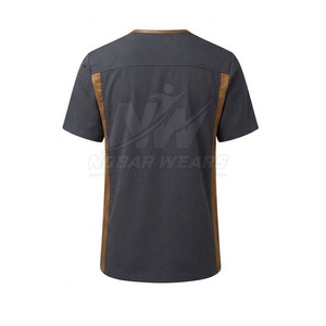 Blouse médicale professionnelle avec fermeture éclair mi-longue, col montant, manches courtes et construction confortable pour le travail - Product Image 4