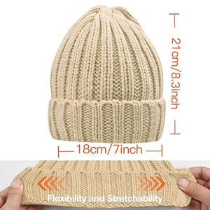 Bonnet d'hiver pour femme 100 % laine, sport, décontracté, extérieur, avec logo personnalisé, épais, doux, tricoté extensible, idéal pour les voyages par temps froid - Product Image 1