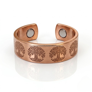 Anillo Premium de Cobre Puro Árbol de la Vida • Banda Botánica Curativa Grabada de Lujo - Product Image 4