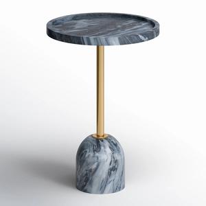 Elegante Mesa de Bebidas con Pedestal, Tapa Redonda y Base Esculpida Inspirada en Piedra, Diseño de Columna Delgada, Perfecta para Bares con Estilo - Product Image 2