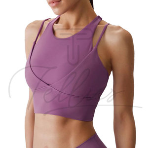 Latest Design Womens Sports Bra Mesh Fabric Sports Wear Custom Made Lady Sports Bra For Adults - Product Image 3