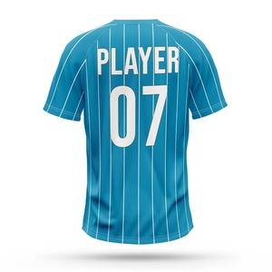 Men's Red Striped Baseball Jersey V-Neck Short Sleeve Sublimated Print Quick Dry <b>Polyester</b> Regular Fit Adult All Seasons - Product Image 6