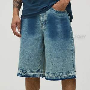 Shorts en jean délavé vintage pour hommes, Spandex/Polyester, style streetwear Y2K, décontracté, vente en gros - Product Image 1