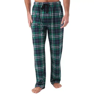 Pantalon de pyjama à carreaux pour homme, automne et hiver, 100% coton flanelle, respirant et thermique, grande taille, coupe ample pour la maison - Product Image 3