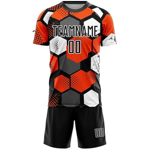 High Breathability Soccer Uniform Dry Fit Jersey Shorts Set Moisture Wicking Training Kit USA Europe Wholesale Market - Product Image 3