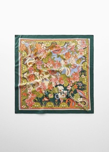 Écharpe en satin à motifs floraux botaniques pour femmes et filles, imprimé jardin vintage de luxe, carrée, pour la tête et le cou, idéale pour un usage décontracté - Product Image 5