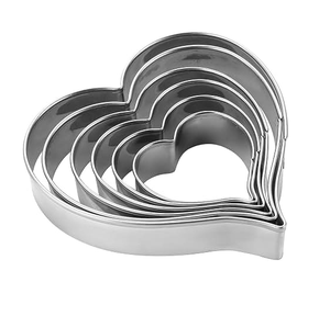 Cortador de galletas de acero inoxidable con diseño personalizado en diferentes tamaños, cortador de galletas de acero en forma de corazón al mejor precio - Product Image 1
