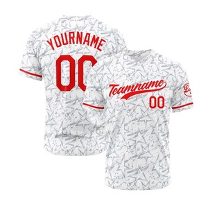 เสื้อเบสบอลแบบซับลิเมชั่น โพลีเอสเตอร์ ระบายอากาศได้ดี สไตล์วินเทจ ชุดกีฬา เสื้อแบบสั่งทำพิเศษ เสื้อเบสบอล OEM - Product Image 1