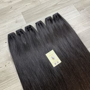 Extensiones de cabello humano vietnamita suave Paquete de cabello negro azabache trama de máquina dibujada doble de cabello humano crudo 100% - Product Image 6