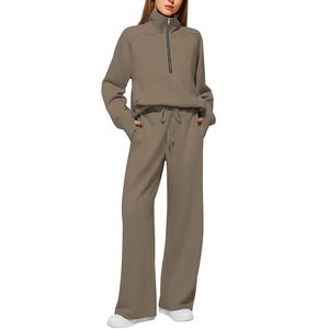 Trajes Deportivos de Alta Calidad para Mujer, Ropa Deportiva de Invierno, Informal, Sólida, de Poliéster/Algodón, de Secado Rápido, Transpirable, Ecológica - Product Image 5