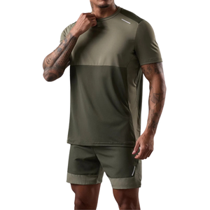 Muestra gratis y envío Gimnasio Entrenamiento Fitness Camiseta Rendimiento de secado rápido Muscle Fit 100% Algodón y poliéster Material de punto - Product Image 1