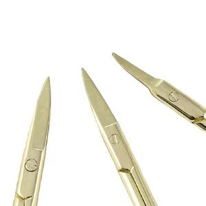 Ciseaux à ongles dorés en acier inoxydable, lame tranchante, manche rond, coupe-cuticules, outils de beauté pour adultes - Product Image 3