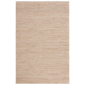 Fibre naturelle tissé à la main Jute/coton solide tapis beige ensemble avec un matériau écologique - Product Image 1