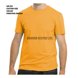 100% coton hommes t-shirt usine en gros impression personnalisée t-shirt hommes t-shirt à vendre à manches courtes col rond solide décontracté - Product Image 5