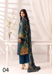 Tenues shalwar kameez brodées en coton/lawn pour femmes, tenues en coton/lawn de Faisalabad, shalwar kameez pakistanais de haute qualité - Product Image 5