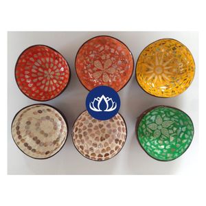 2026 MOST WANTED Blue Lotus Aaron Bol en coque de noix de coco, artisanat vietnamien de laque, fait main, écologique, durable, pour la présentation de fruits - Product Image 3
