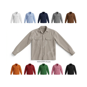 Camisa de Vestir de Manga Corta de Mezclilla Personalizada Pro Felt con Bolsillos Delanteros, Ropa Casual Elegante para Hombre, Camisa Ligera con Botones - Product Image 1