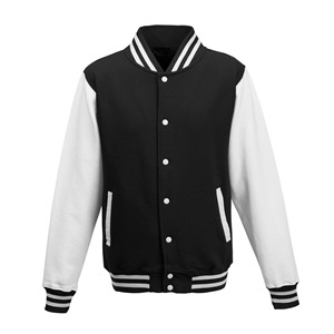 Men's Black Red Color Block Varsity <b>Jacket</b> Turn-down Collar Button Closure Regular Fit Autumn Wear - Product Image 2