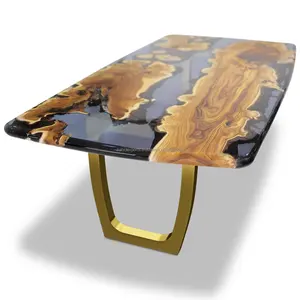 Mesa Consola Cuadrada de Diseño de Lujo, Estructura de Acero Inoxidable, Venta al Por Mayor, Hecha a Mano, Metal Ecológico, Uso Interior, Moderna, Zahid Export - Product Image 3