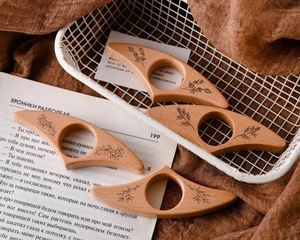 Soporte de Anillo para el Dedo para Leer Libros, Sujetador de Dedos de Madera - Product Image 3
