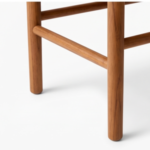 Banc tressé moderne avec assise en bois massif et chaise de salle à manger rembourrée en rotin pour villa, hôtel, maison, bureau, entrée – Mobilier - Product Image 4
