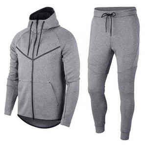 Conjunto de Sudadera con Capucha y Pantalones Deportivos Extra Grandes con Pedrería, Estilo Holgado, Lavado Ácido, para Hombre - Product Image 1
