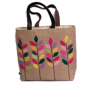 High Quality Eco-Friendly Women's Bohemian <b>Tote</b> <b>Shopping</b> <b>Bag</b> Premium Jute Fashionable Leather Handle Embroidery Competitive - Product Image 5
