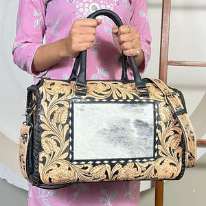 Sac de voyage en cuir véritable fait main pour femme, grand sac fourre-tout en cuir de vachette, sac bandoulière de créateur, prix de gros, prêt à être expédié - Product Image 4