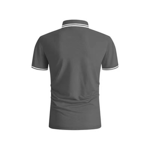 Polo homme bleu à manches courtes, couleur unie, tissu Oxford, décontracté, respirant, coupe classique - Product Image 6