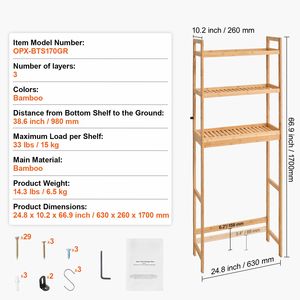 Mensola da Bagno a 3 Ripiani in Acciaio Inox 304 per Organizzazione e Risparmio di Spazio - Product Image 4