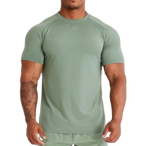 Camisetas de manga corta de poliéster Spandex de alta calidad, peso ligero, transpirable, venta al por mayor, camiseta de secado rápido para gimnasio para hombres - Product Image 1
