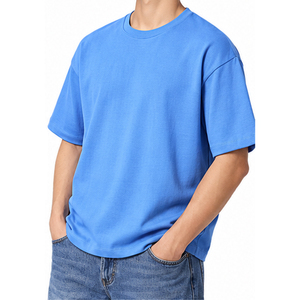 T-shirt Boxy personnalisé en coton, style streetwear, fabrication OEM ODM, fabricant de vêtements en marque privée, usine de vente en gros, t-shirt coupe Boxy sur mesure - Product Image 4