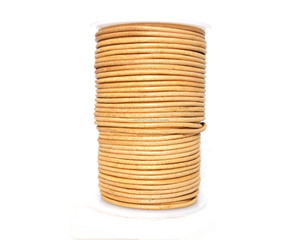 High Quality 2mm Round Leather <b>Cords</b> in Natural Color for Jewelry and Craft Work Factory Wholesale Rate - Product Image 3