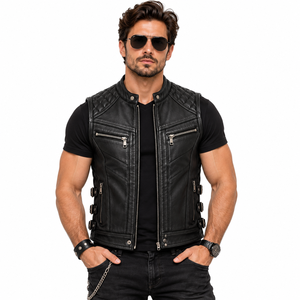 Gilet de motard personnalisé pour homme, sans manches, pour club moto, gilet de moto d'extérieur, personnalisable avec logo, durable - Product Image 3