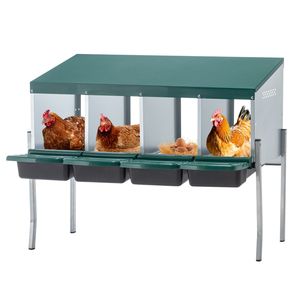 Green 4-Hole Chicken <b>Nest</b> with Legs and Cover <b>Protective</b> Animal Cage for Eggs - Product Image 1