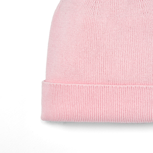 Bonnet bébé rose avec pompon, bonnet d'hiver en tricot doux, couleur unie, style mignon pour les bébés filles - Product Image 5