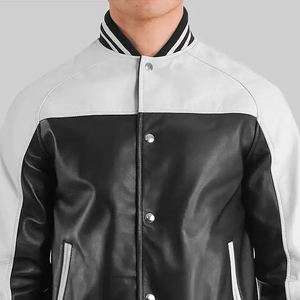 <b>Men's</b> Varsity <b>Jacket</b> Custom Embroidered Letterman <b>Jacket</b> <b>Baseball</b> College Style Wool Leather Sleeves OEM ODM Factory Wholesale - Product Image 2