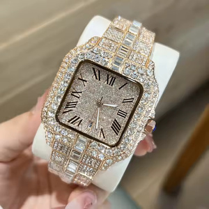 Montre à quartz Elite Streetwear pour homme avec diamants Moissanite étincelants, montre-bracelet de luxe tendance et élégante - Product Image 5