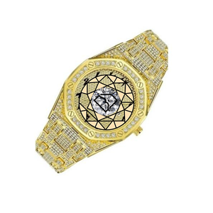 Reloj de Lujo con Moissanita y Cuarzo, Acero Inoxidable, para Hombre, 46 mm, Esfera Azul, Números Romanos, Diseño de Autor - Product Image 4