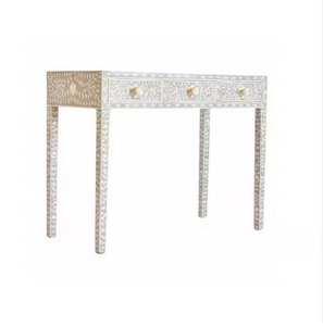 Juego de Mesa de Centro Antigua con Base de Resina, Acentos de Cuerno de Búfalo y Incrustaciones de Hueso, Tallada a Mano, Ecológica, Tamaños Personalizados, Duradera y Decorativa - Product Image 5