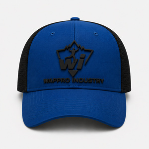 Casquette Trucker Unisexe Bleue en Maille Réglable à 6 Panneaux avec Logo en Caoutchouc en Relief sur le Panneau Avant – Style Décontracté Printemps-Été - Product Image 1