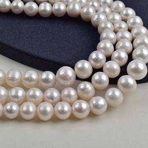 สร้อยคอไข่มุกน้ำจืดธรรมชาติ Da Bai Zhu ขนาด 9-11-13 มม. วัสดุทำเครื่องประดับกึ่งสำเร็จรูป อุปกรณ์เสริมสำหรับงาน DIY ลูกปัดแบบหลวม - Product Image 1