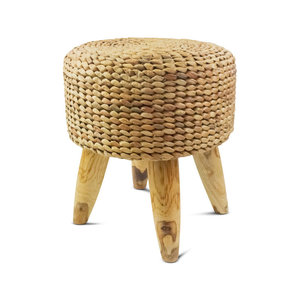 ที่วางเท้าหรือโต๊ะเน้นเสียงออตโตมันผักตบชวาทรงกลมขนาด18นิ้วทำด้วยมือ - Product Image 3