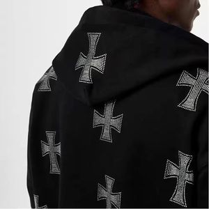 Streetwear Rhinestone Tracksuit | Designer Hoodie & Jogger Set | Custom Rhinestone Logo Fashion <b>Track</b> <b>Suit</b> OEM - Product Image 4