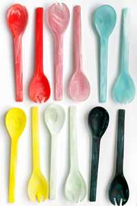 Novedad 2024: Juego de cubiertos de resina ecológica hecha a mano con diseño de remolinos y patrón de frutas, estilo americano, para uso doméstico, ¡superventas! - Product Image 6